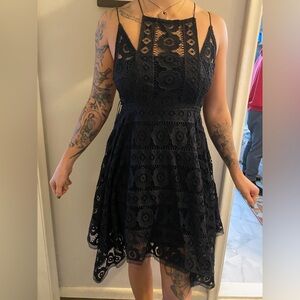 Free People Black Lace Dress